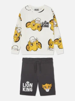Hot Primark Ensemble Sweat-shirt Et Short Disney Le Roi Lion Simba Écru