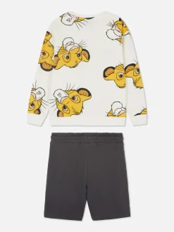 Hot Primark Ensemble Sweat-shirt Et Short Disney Le Roi Lion Simba Écru