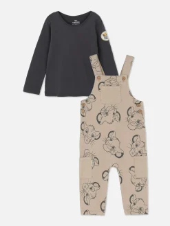 Hot Primark Ensemble T-shirt Et Salopette Disney Le Roi Lion Grège