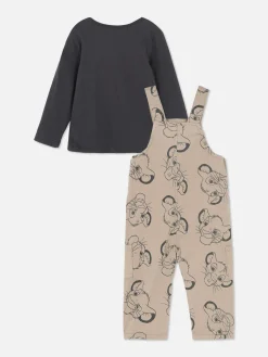 Hot Primark Ensemble T-shirt Et Salopette Disney Le Roi Lion Grège