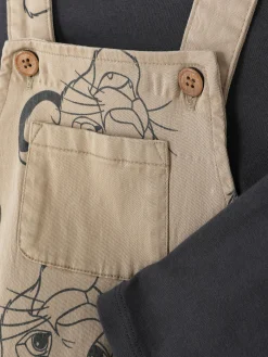 Hot Primark Ensemble T-shirt Et Salopette Disney Le Roi Lion Grège