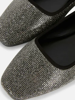 Discount Primark Escarpins Cloutés à Bout Carré Noir