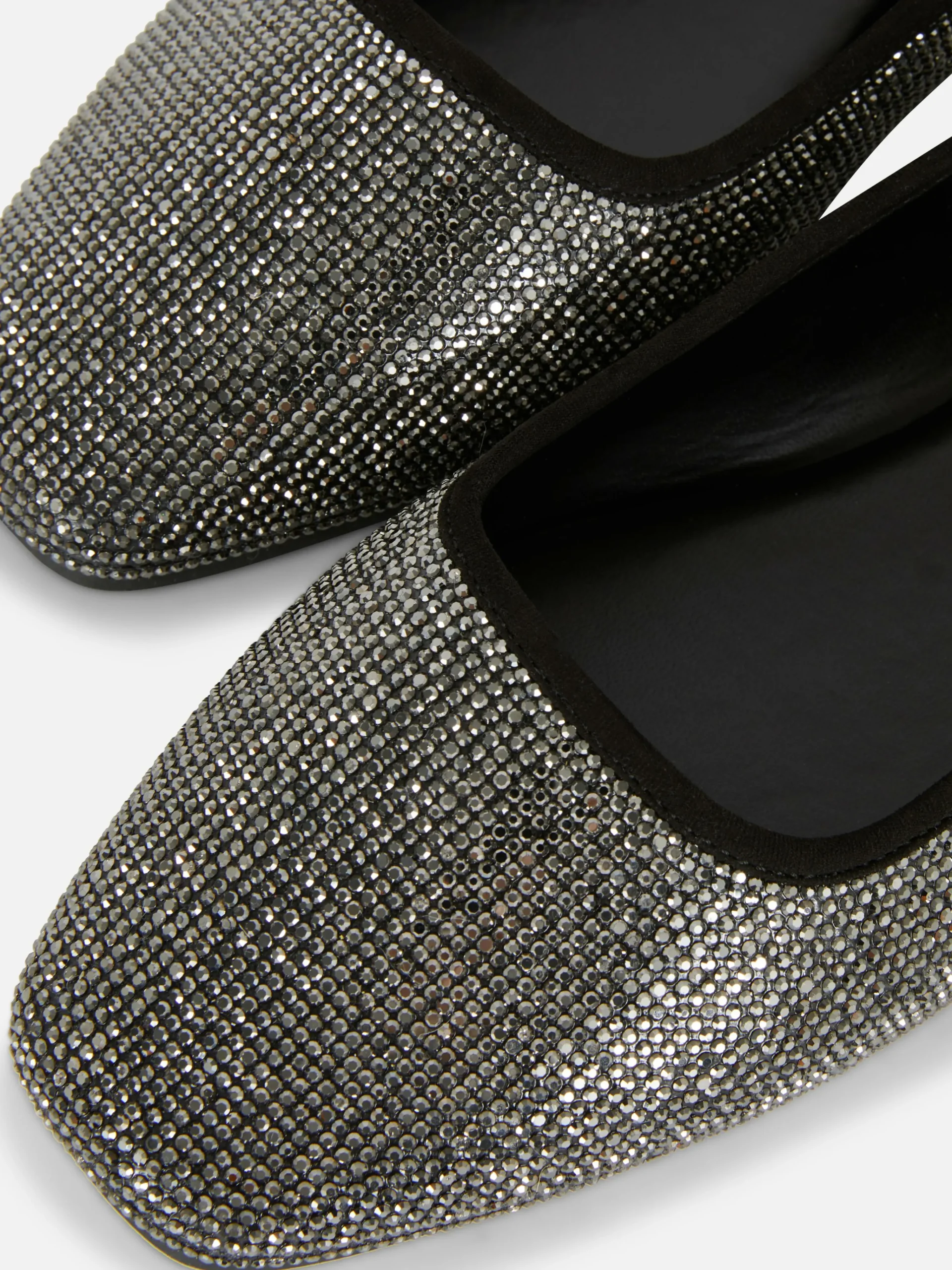 Discount Primark Escarpins Cloutés à Bout Carré Noir