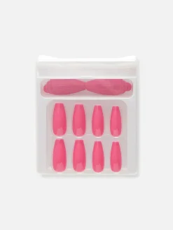 Best Primark Faux Ongles Brillants à Bout Pointu PS... Rose vif