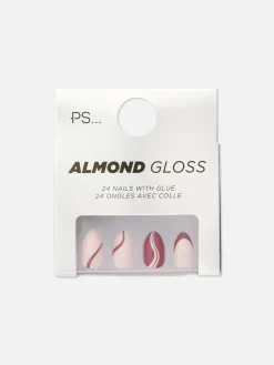 Clearance Primark Faux Ongles Brillants à L'amande PS... Bordeaux