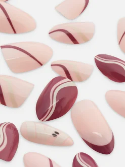 Clearance Primark Faux Ongles Brillants à L'amande PS... Bordeaux