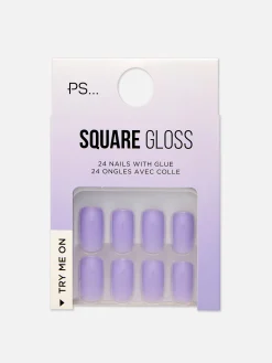Best Primark Faux Ongles Brillants Carrés PS... Lilas