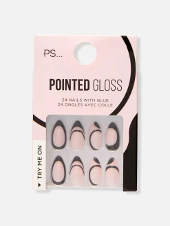 Discount Primark Faux Ongles French Manucure à Motif Tourbillon PS... Noir