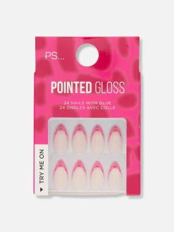 Discount Primark Faux Ongles Pointus Brillants Effet Crocodile PS... Rose
