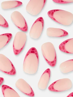 Discount Primark Faux Ongles Pointus Brillants Effet Crocodile PS... Rose