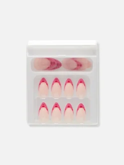 Discount Primark Faux Ongles Pointus Brillants Effet Crocodile PS... Rose