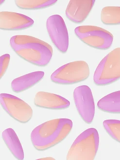 Discount Primark Faux Ongles Pointus Glossy à Motif Tourbillons PS... Lilas