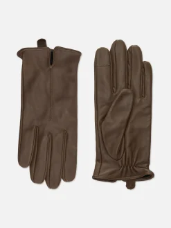 Best Primark Gants En Cuir à Poignets Crantés Marron