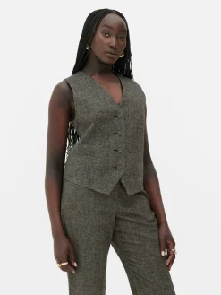 Online Primark Gilet Avec Chevrons à Boutonnage Simple Rita Ora Marron