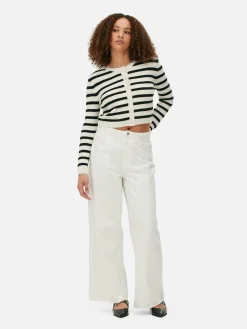 Sale Primark Gilet En Maille Boutonné Blanc/Noir