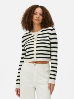 Sale Primark Gilet En Maille Boutonné Blanc/Noir