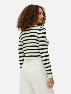 Sale Primark Gilet En Maille Boutonné Blanc/Noir