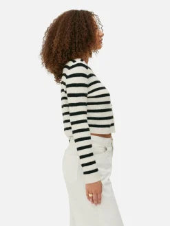 Sale Primark Gilet En Maille Boutonné Blanc/Noir