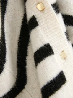 Sale Primark Gilet En Maille Boutonné Blanc/Noir