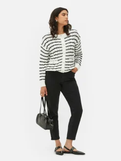 Best Primark Gilet Rayé En Maille Torsadée Blanc/Noir