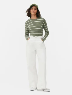 Discount Primark Haut à Rayures Et à Manches Longues Kaki