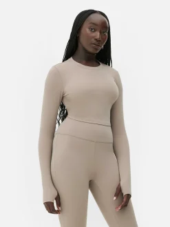 Clearance Primark Haut Court De Sport à Manches Longues En Tissu Ultra-doux Rita Ora Fauve