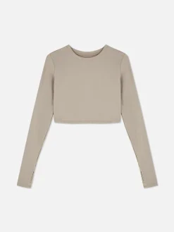 Clearance Primark Haut Court De Sport à Manches Longues En Tissu Ultra-doux Rita Ora Fauve