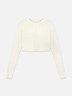 Sale Primark Haut Court De Sport à Manches Longues En Tissu Ultra-doux Rita Ora Ivoire