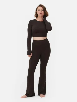 Outlet Primark Haut Court De Sport à Manches Longues En Tissu Ultra-doux Rita Ora Chocolat