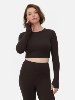 Outlet Primark Haut Court De Sport à Manches Longues En Tissu Ultra-doux Rita Ora Chocolat