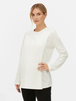 Clearance Primark Haut De Maternité Cache-cœur à Manches Longues Écru