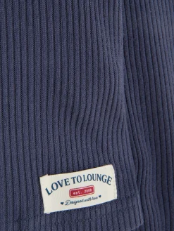 Discount Primark Haut De Pyjama En Jersey Côtelé à Manches Longues Bleu marine