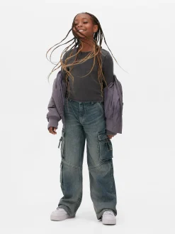 Best Primark Jean Cargo à Effet Vieilli Bleu