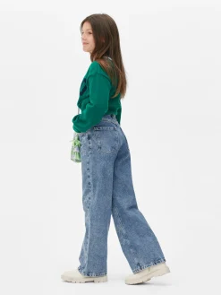 Discount Primark Jean Denim Large Avec Motif étoile à Strass Bleu