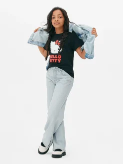 Primark Jean Denim Large Fendu Bleu clair