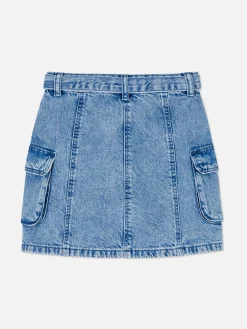 New Primark Jupe Cargo En Denim Bleu moyen