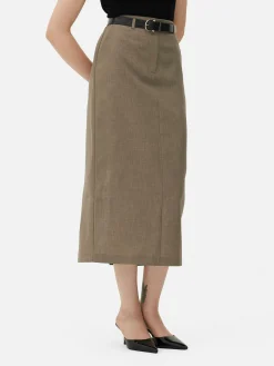 Clearance Primark Jupe Crayon Mi-longue Taille Haute Kaki