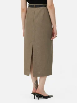 Clearance Primark Jupe Crayon Mi-longue Taille Haute Kaki