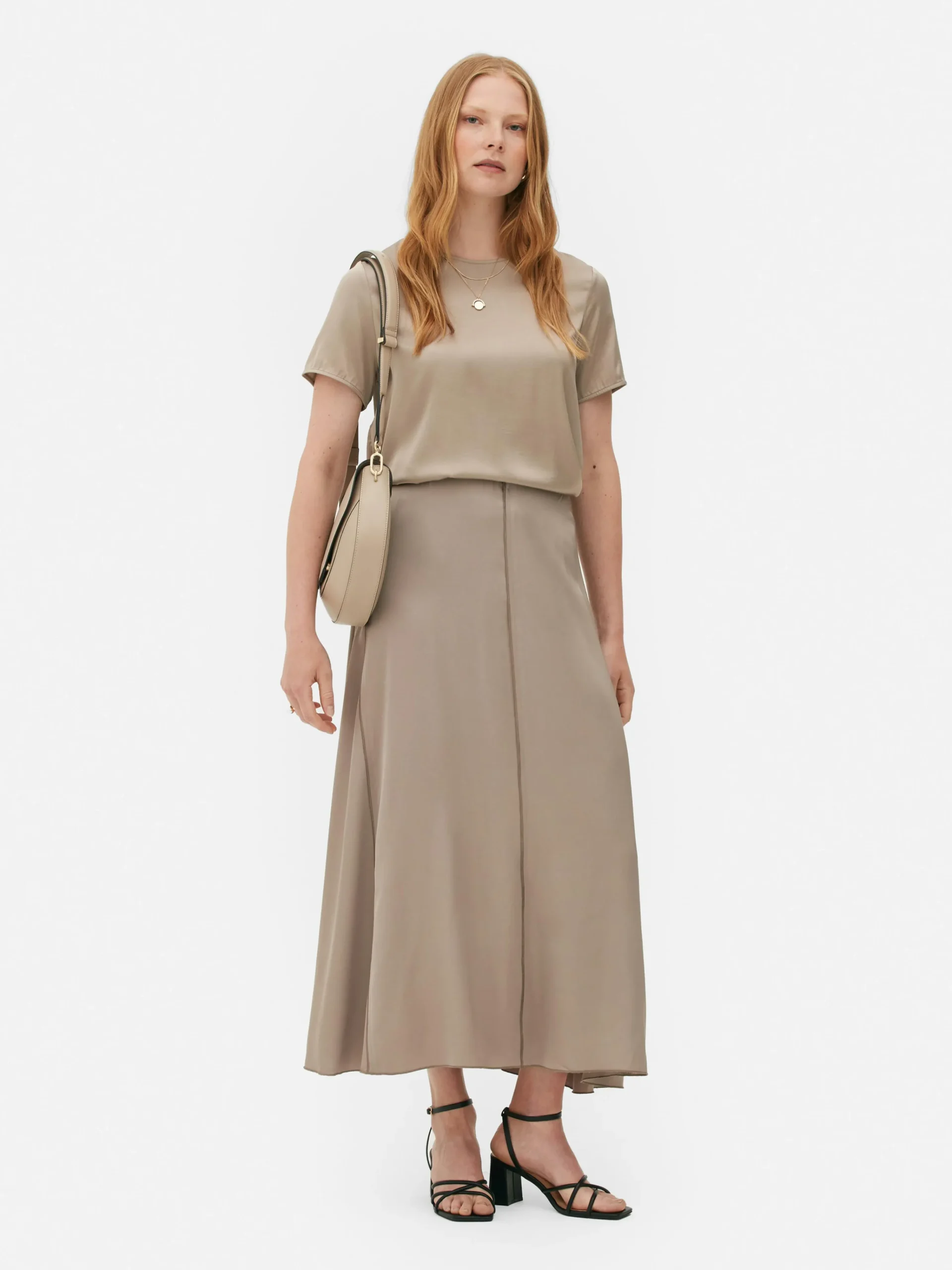 Outlet Primark Jupe En Satin The Edit Taupe