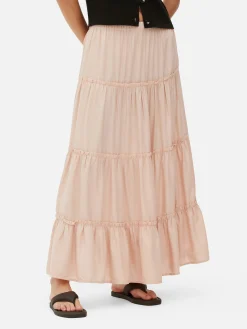 Hot Primark Jupe Longue à Superpositions Pêche