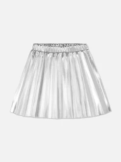Primark Jupe Plissée Métallisée Argent