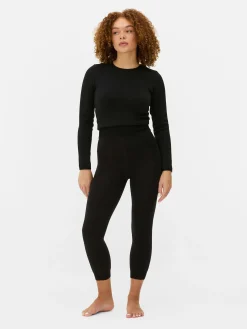 Clearance Primark Legging Court Doublé En Velours Noir