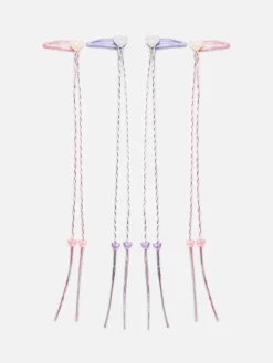 Hot Primark Lot De 4 Barrettes Cœurs à Breloques Tressées Multicolore