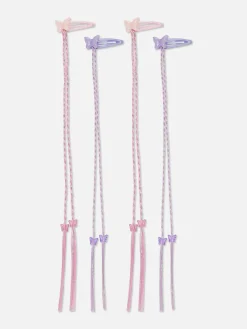 Primark Lot De 4 Barrettes Papillons Multicolore