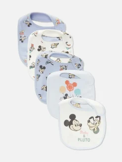 New Primark Lot De 5 Bavoirs Disney Mickey Mouse & Co. Bleu