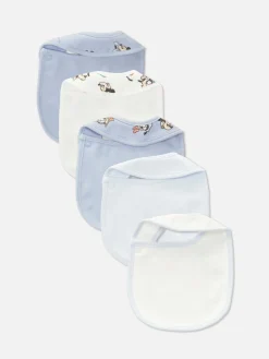 New Primark Lot De 5 Bavoirs Disney Mickey Mouse & Co. Bleu