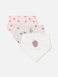 Hot Primark Lot De 3 Bavoirs Façon Bandana à Motif Fruits Rouges Rose