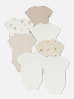 Best Primark Lot De 7 Bodys à Manches Courtes Et Motif Agneau Taupe