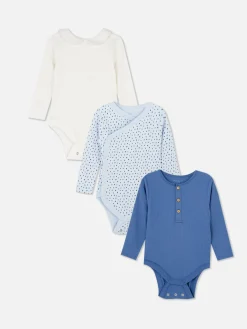 Sale Primark Lot De 3 Bodys à Motifs Variés Bleu