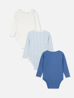 Sale Primark Lot De 3 Bodys à Motifs Variés Bleu